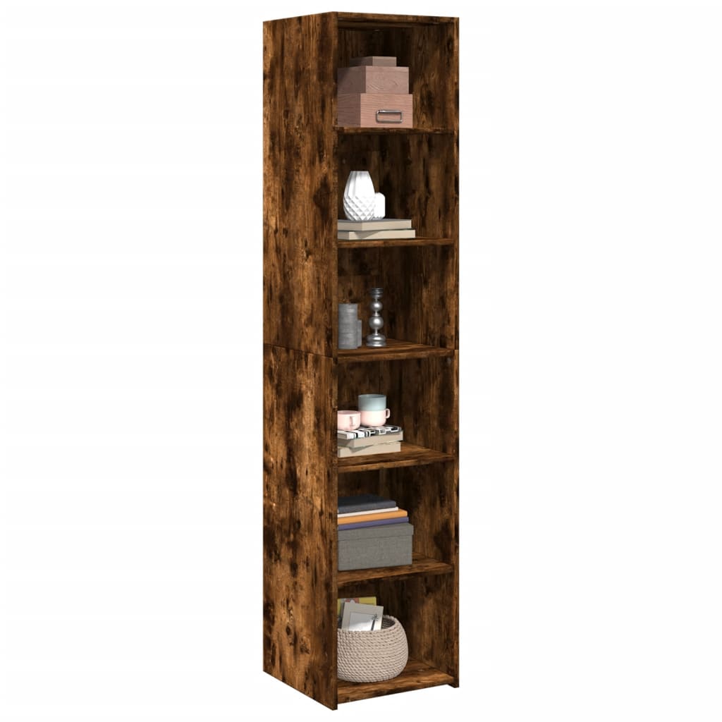 vidaXL Highboard Smoked Oak 40x41x185 cm Engineered Wood