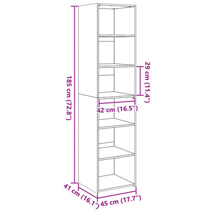 vidaXL Highboard White 45x41x185 cm Engineered Wood