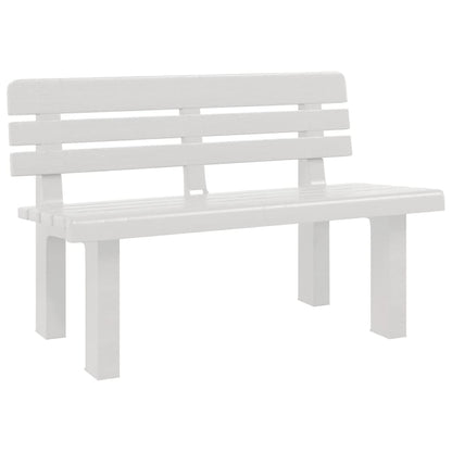 vidaXL Garden Bench | White | Polypropylene | 2-seater | Durable | Garden Bench