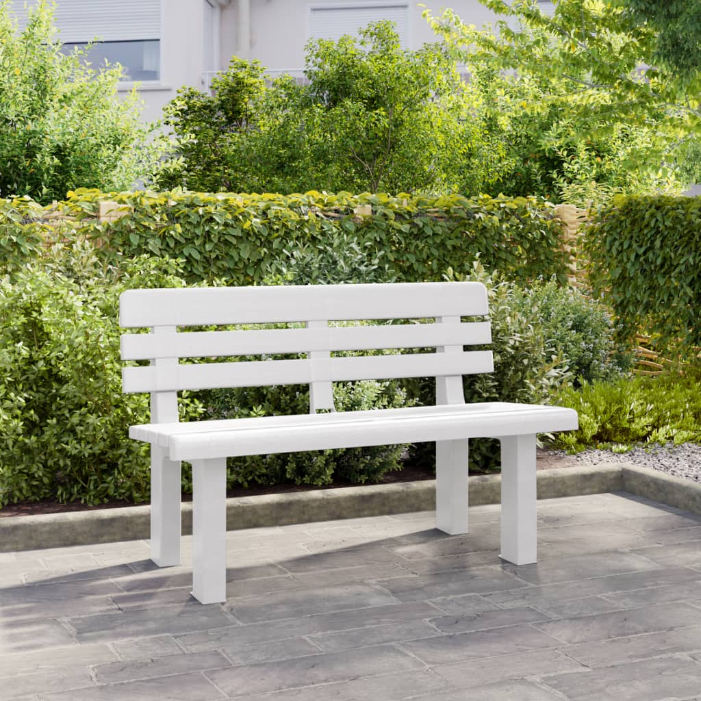 vidaXL Garden Bench | White | Polypropylene | 2-seater | Durable | Garden Bench