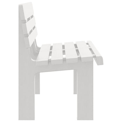 vidaXL Garden Bench | White | Polypropylene | 2-seater | Durable | Garden Bench