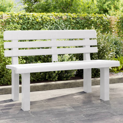 vidaXL Garden Bench | White | Polypropylene | 2-seater | Durable | Garden Bench