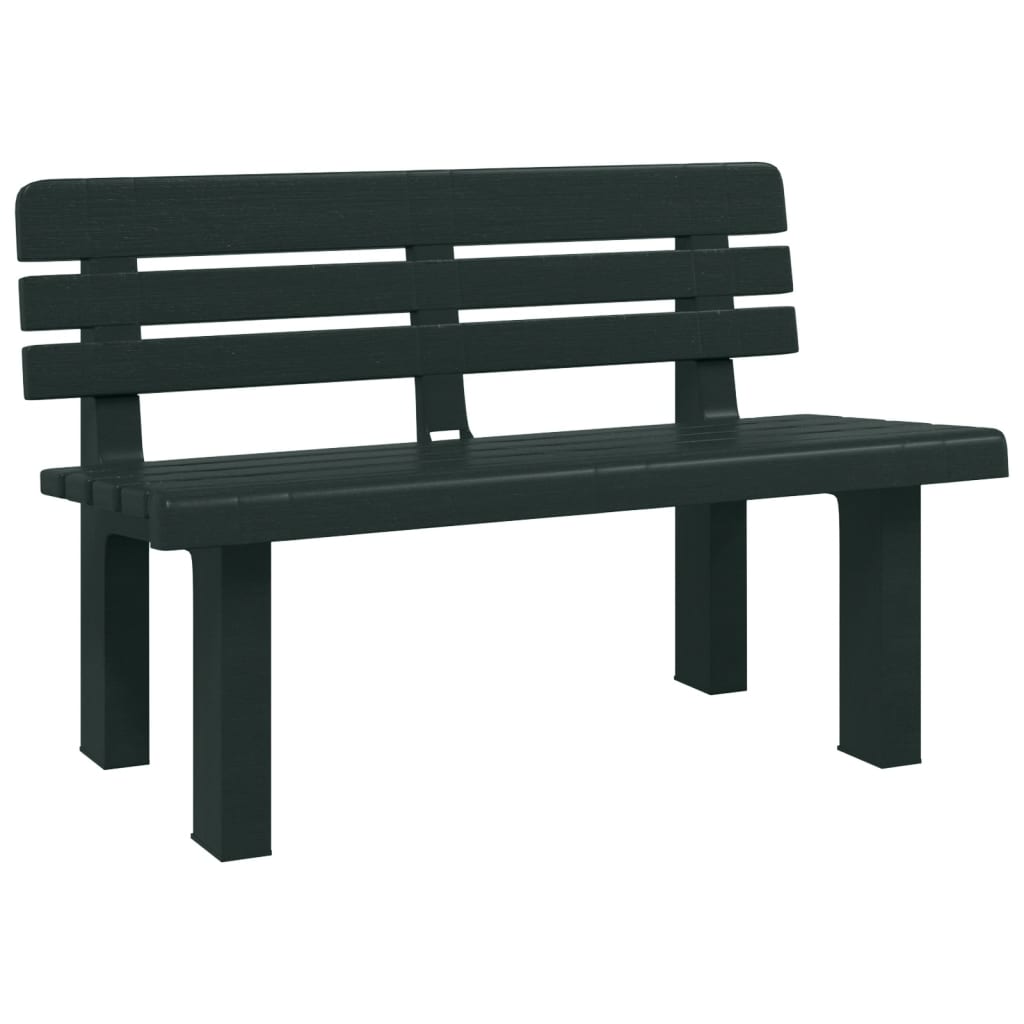 vidaXL Garden Bench | Green | Polypropylene | 110 x 52 x 71 cm |  Durable
