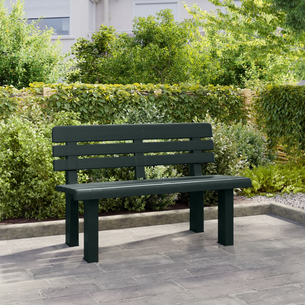 vidaXL Garden Bench | Green | Polypropylene | 110 x 52 x 71 cm |  Durable
