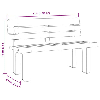vidaXL Garden Bench | Green | Polypropylene | 110 x 52 x 71 cm |  Durable