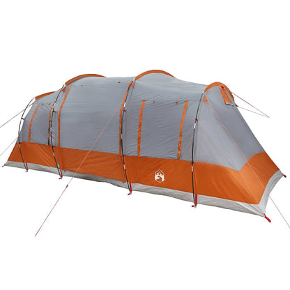 vidaXL Camping Tent Tunnel 4-Person Grey and Orange Waterproof