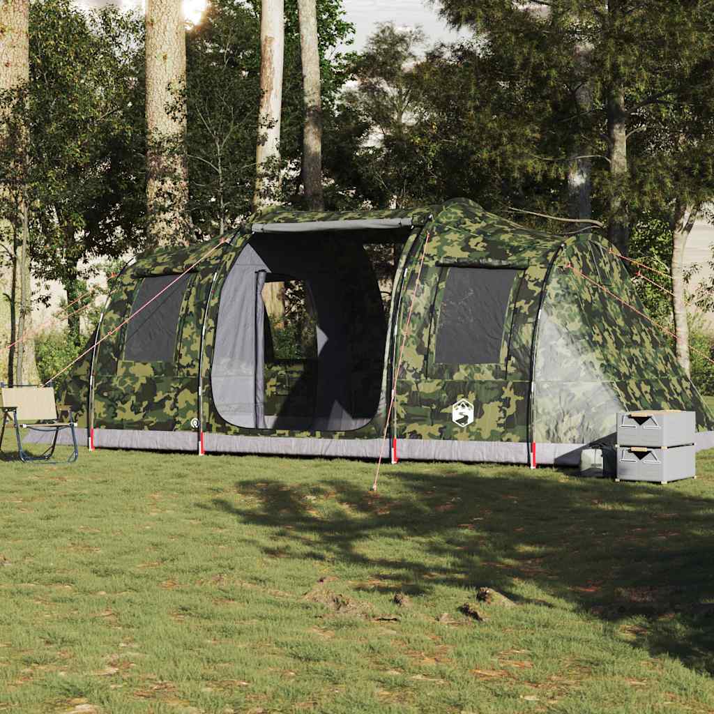 vidaXL Camping Tent Tunnel 4-Person Camouflage Waterproof