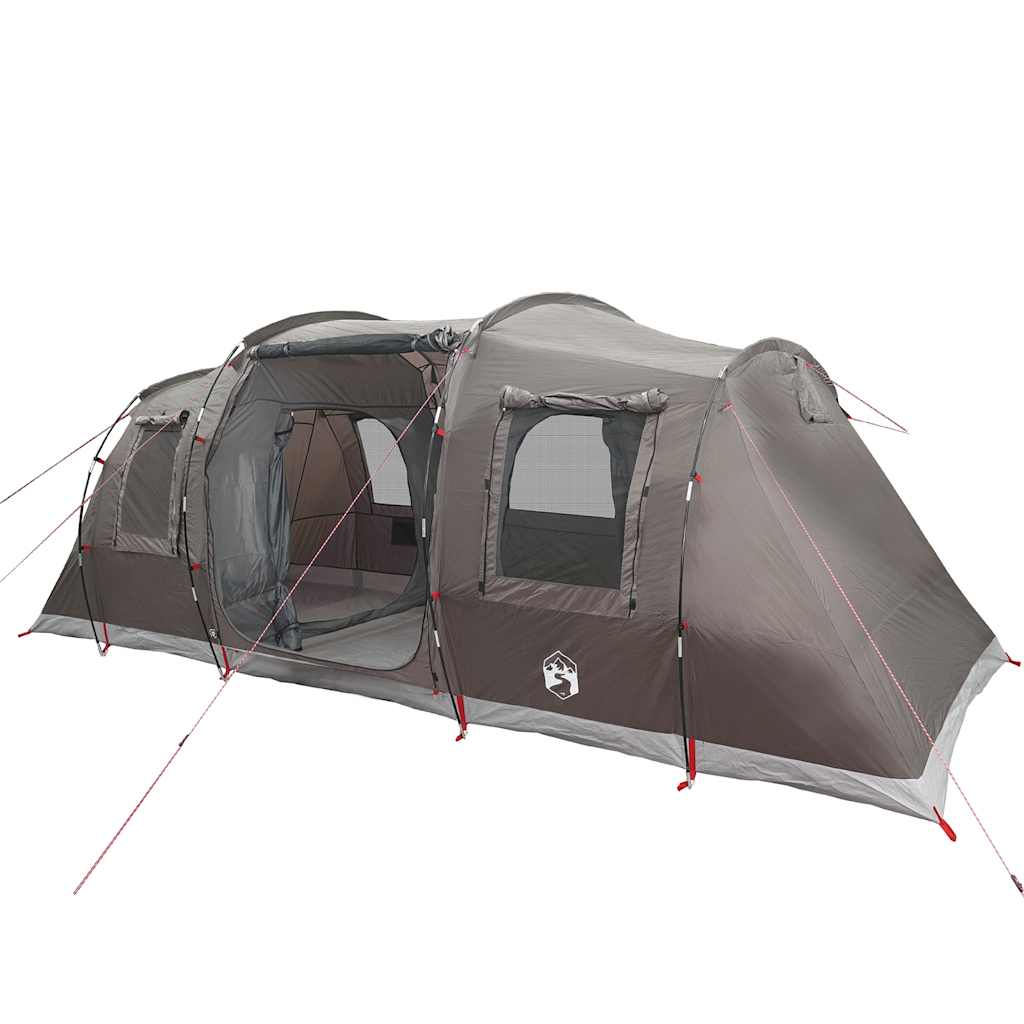 vidaXL Family Tent Tunnel 6-Person Brown Waterproof