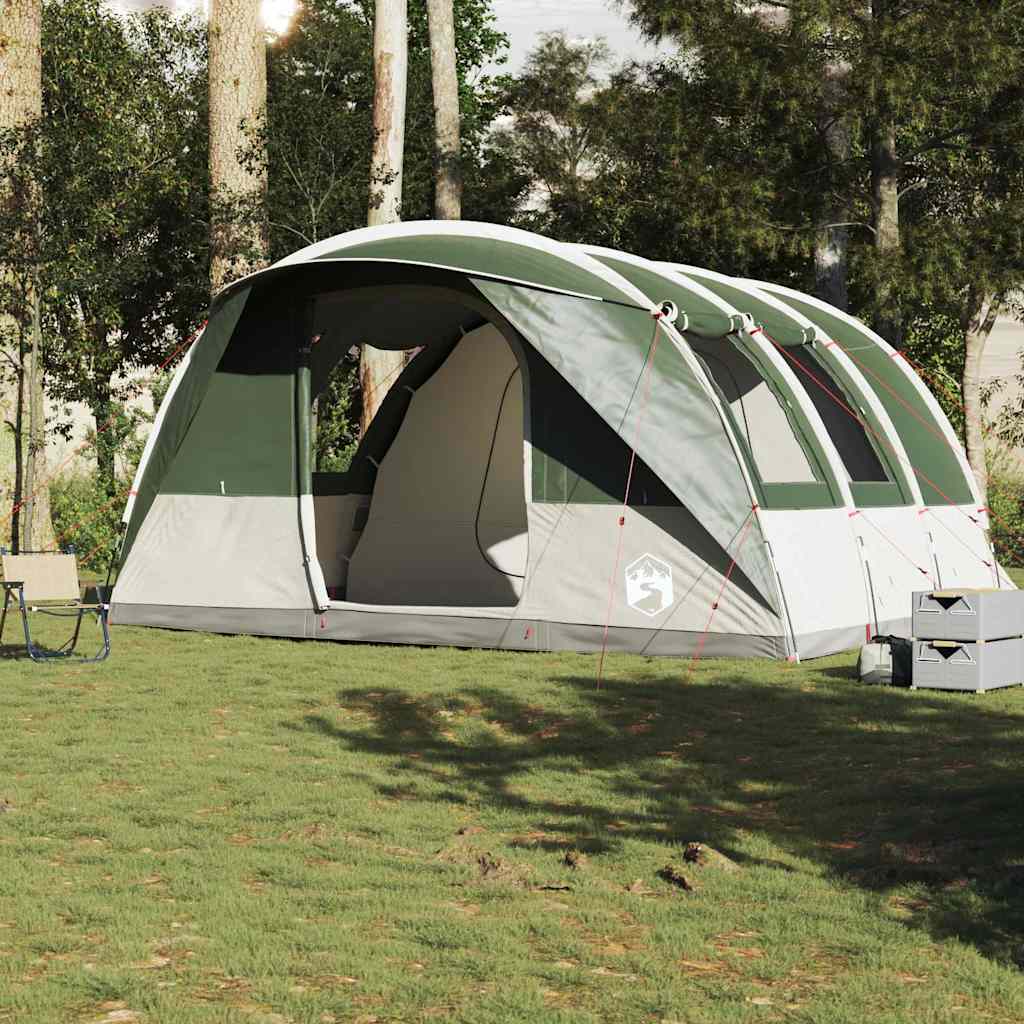 vidaXL Camping Tent Tunnel 5-Person Green Waterproof