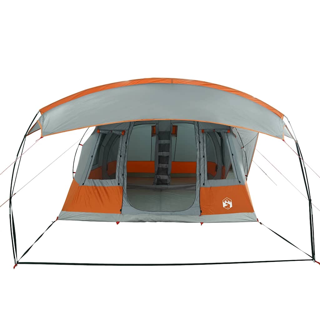 vidaXL Camping Tent Tunnel 5-Person Grey and Orange Waterproof