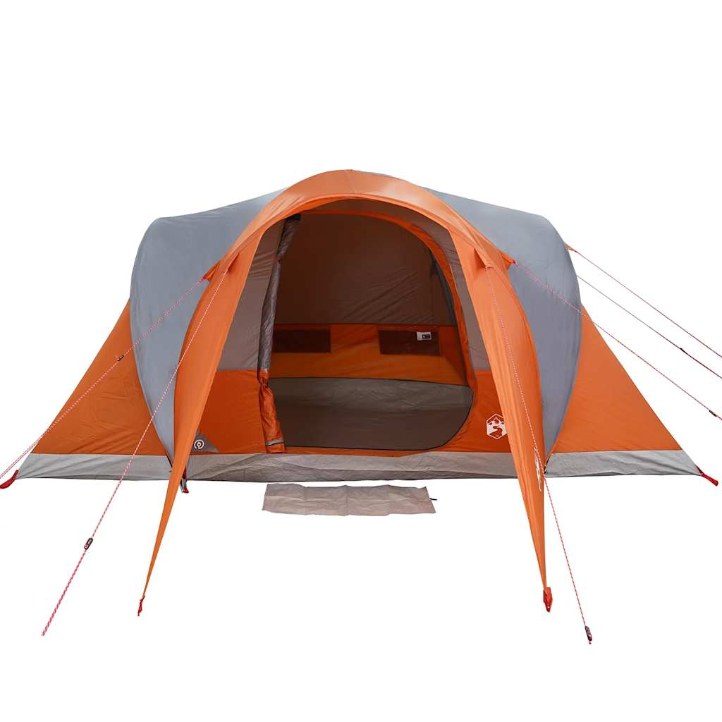 vidaXL Family Tent Dome 6-Person Grey and Orange Waterproof