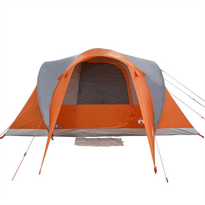 vidaXL Family Tent Dome 6-Person Grey and Orange Waterproof
