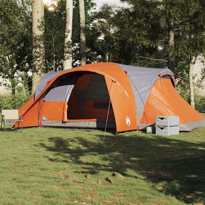 vidaXL Family Tent Dome 6-Person Grey and Orange Waterproof