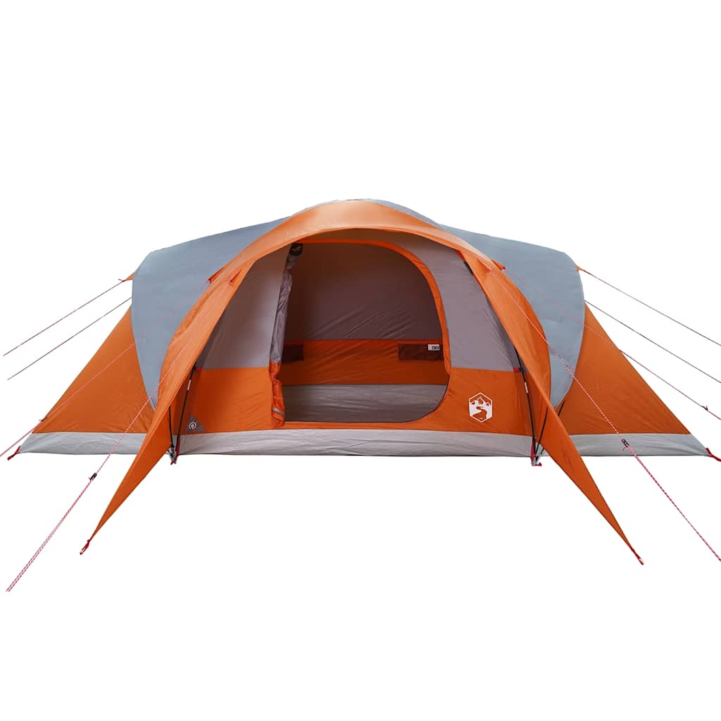 vidaXL Family Tent Dome 6-Person Grey and Orange Waterproof