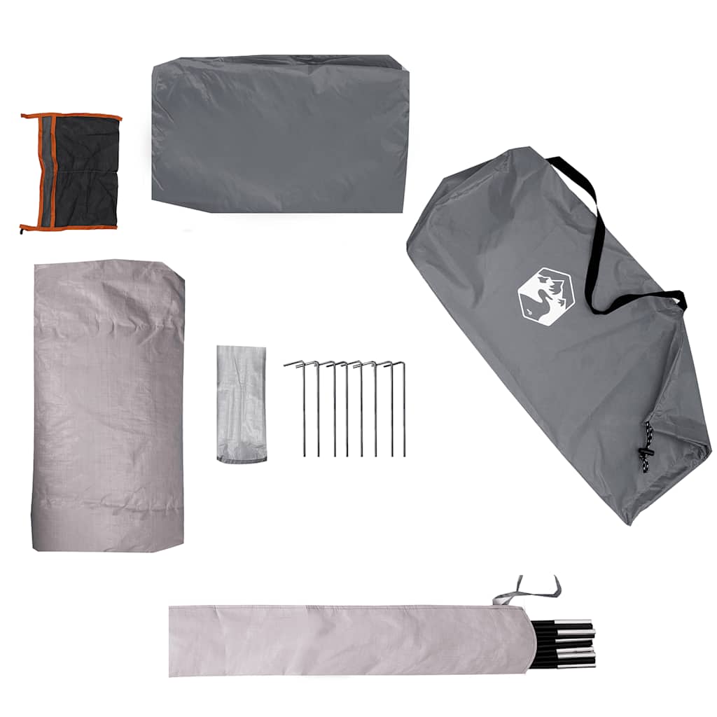 vidaXL Camping Tent 1-Person Grey and Orange Waterproof