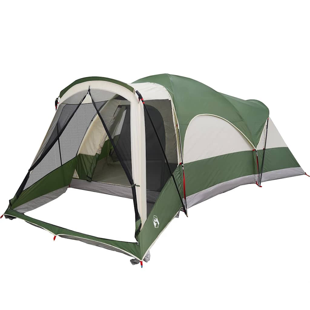vidaXL Family Tent Tunnel 8-Person Green Waterproof