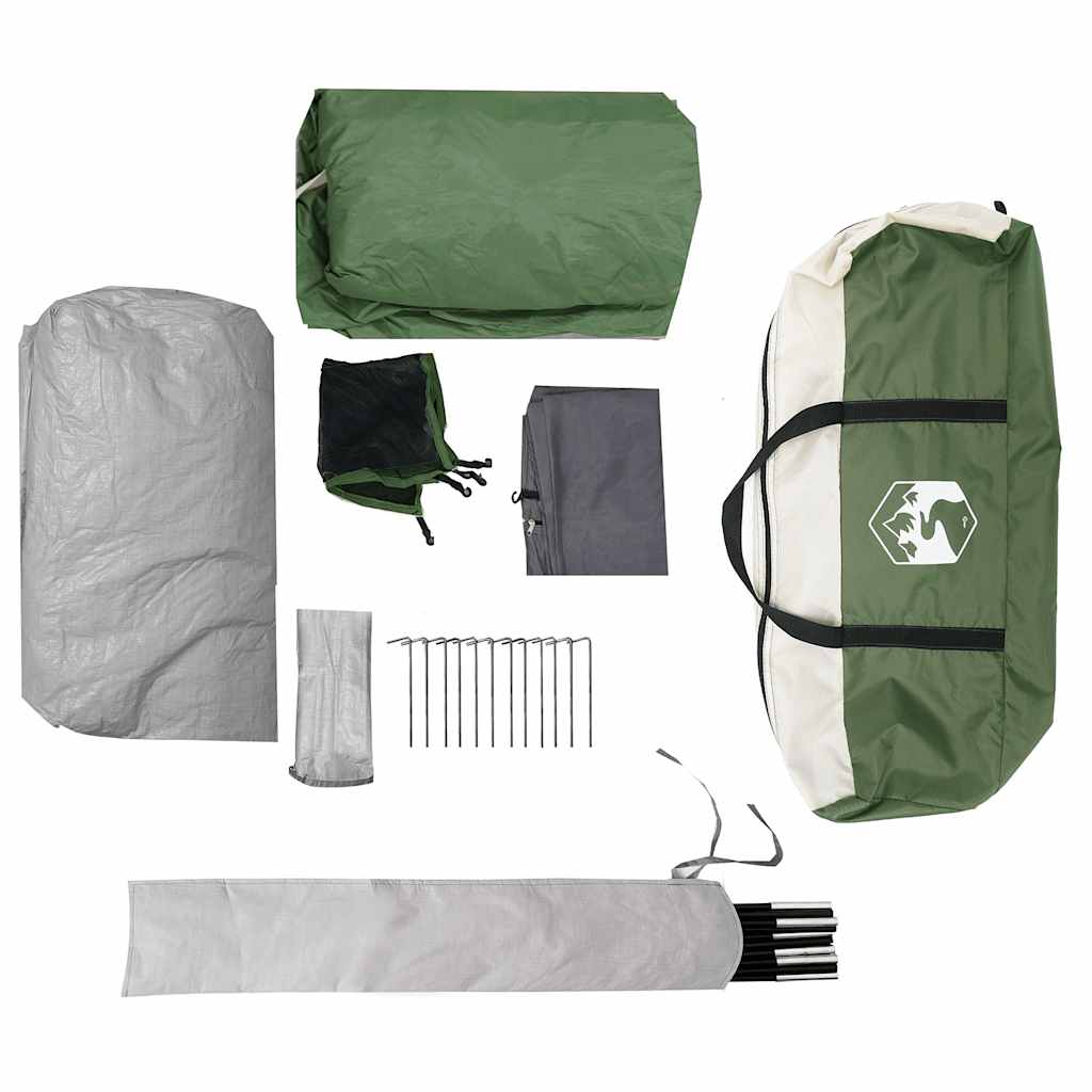 vidaXL Family Tent Tunnel 8-Person Green Waterproof
