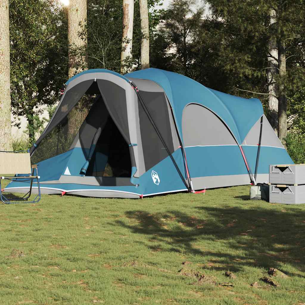 vidaXL Family Tent Tunnel 8-Person Blue Waterproof
