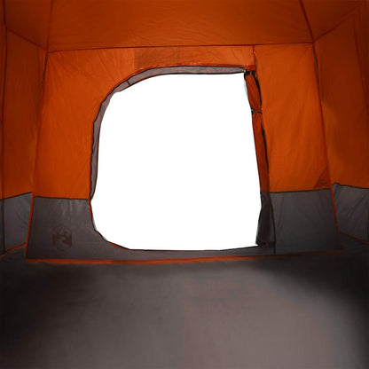 vidaXL Family Tent Cabin 6-Person Grey and Orange Waterproof