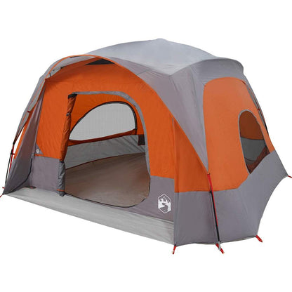 vidaXL Family Tent Cabin 6-Person Grey and Orange Waterproof