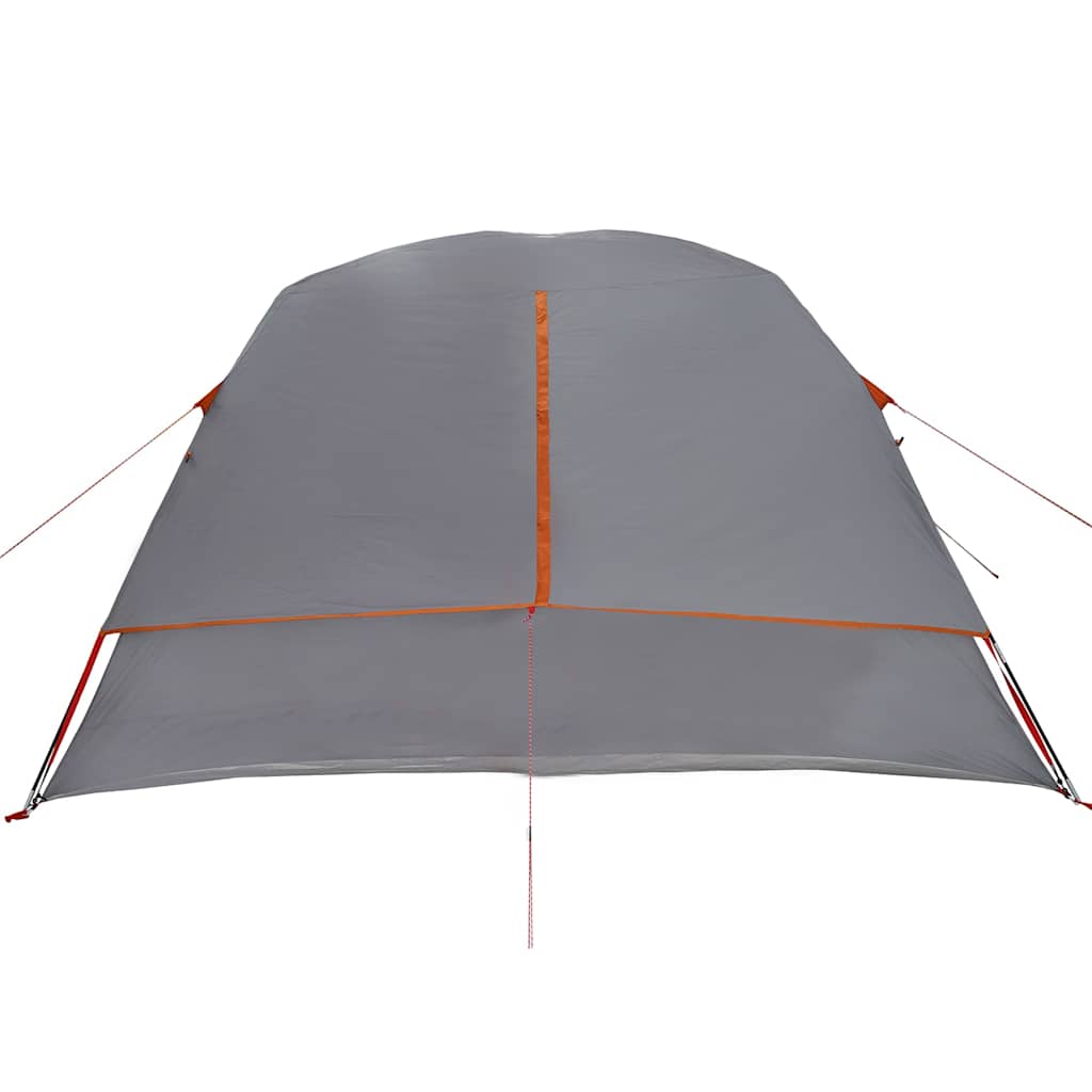 vidaXL Camping Tent Cabin 4-Person Grey and Orange Waterproof