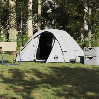 vidaXL Camping Tent Cabin 4-Person White Blackout Fabric Waterproof