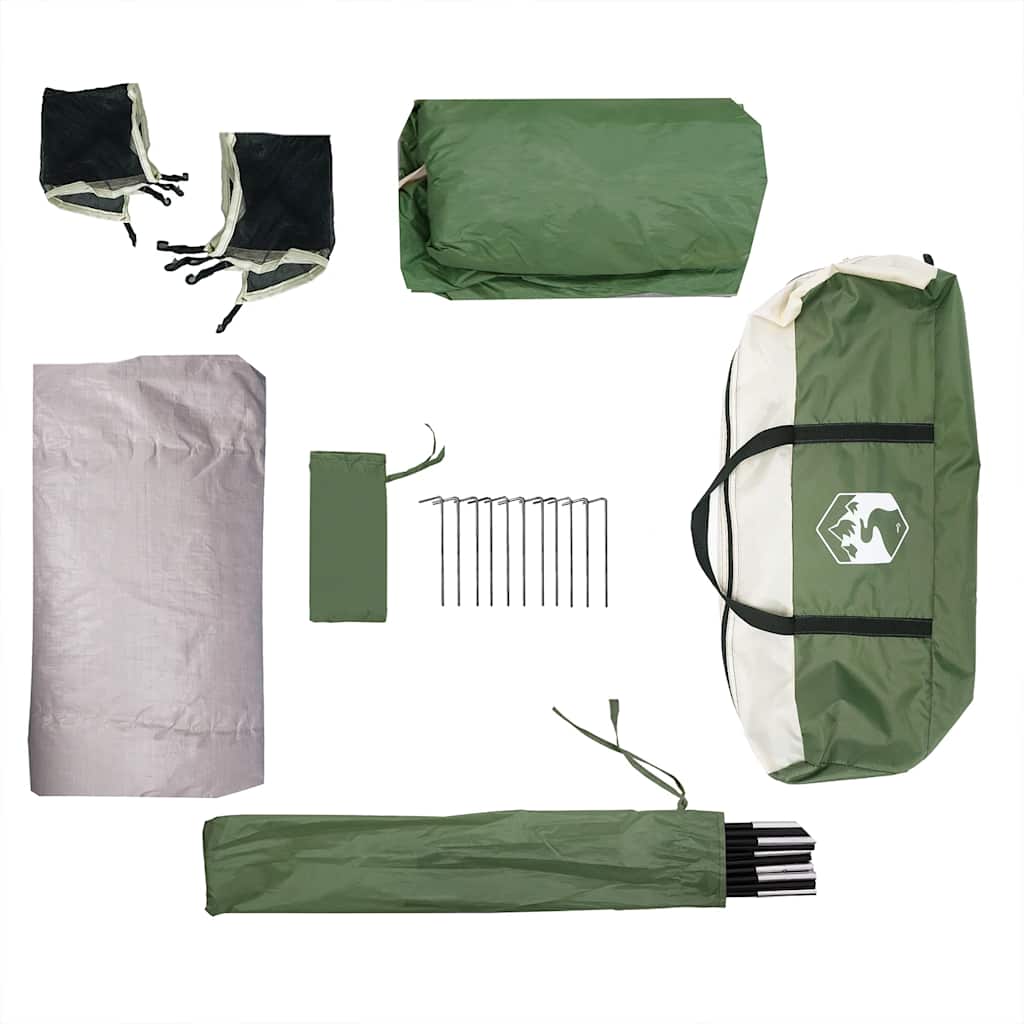 vidaXL Family Tent Cabin 6-Person Green Waterproof