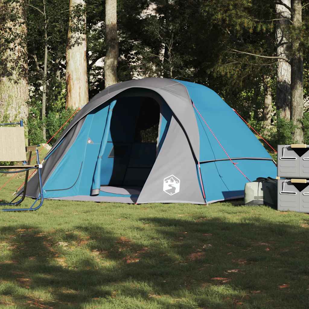 vidaXL Family Tent Cabin 6-Person Blue Waterproof