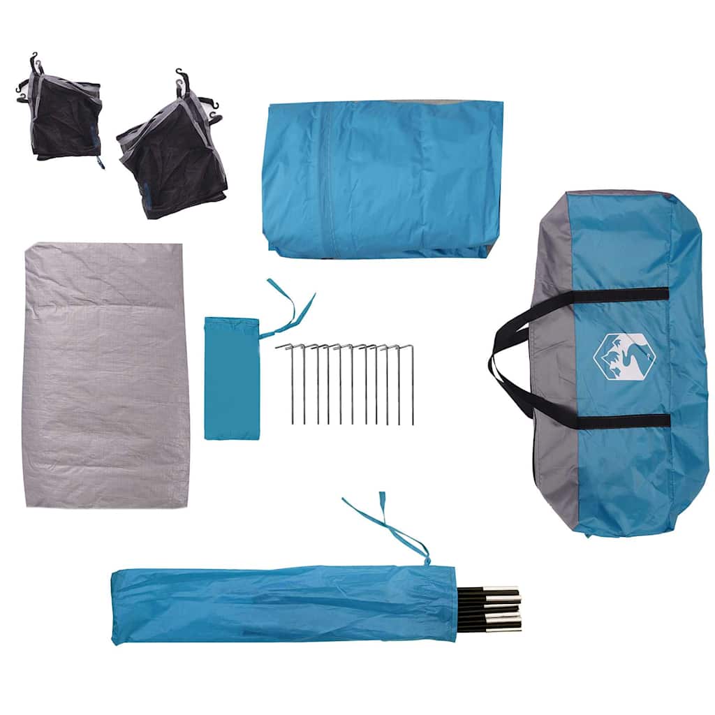 vidaXL Family Tent Cabin 6-Person Blue Waterproof