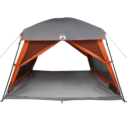 vidaXL Family Tent Cabin 6-Person Grey and Orange Waterproof