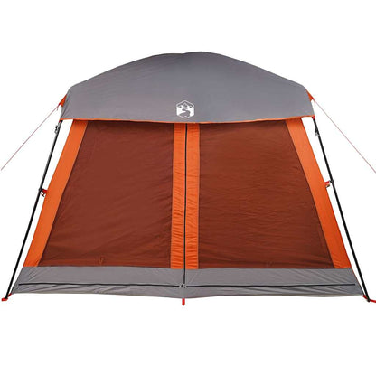 vidaXL Family Tent Cabin 6-Person Grey and Orange Waterproof