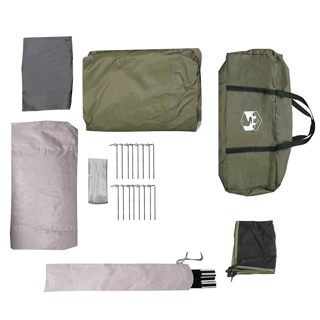 vidaXL Family Tent Tunnel 6-Person Olive Green Waterproof