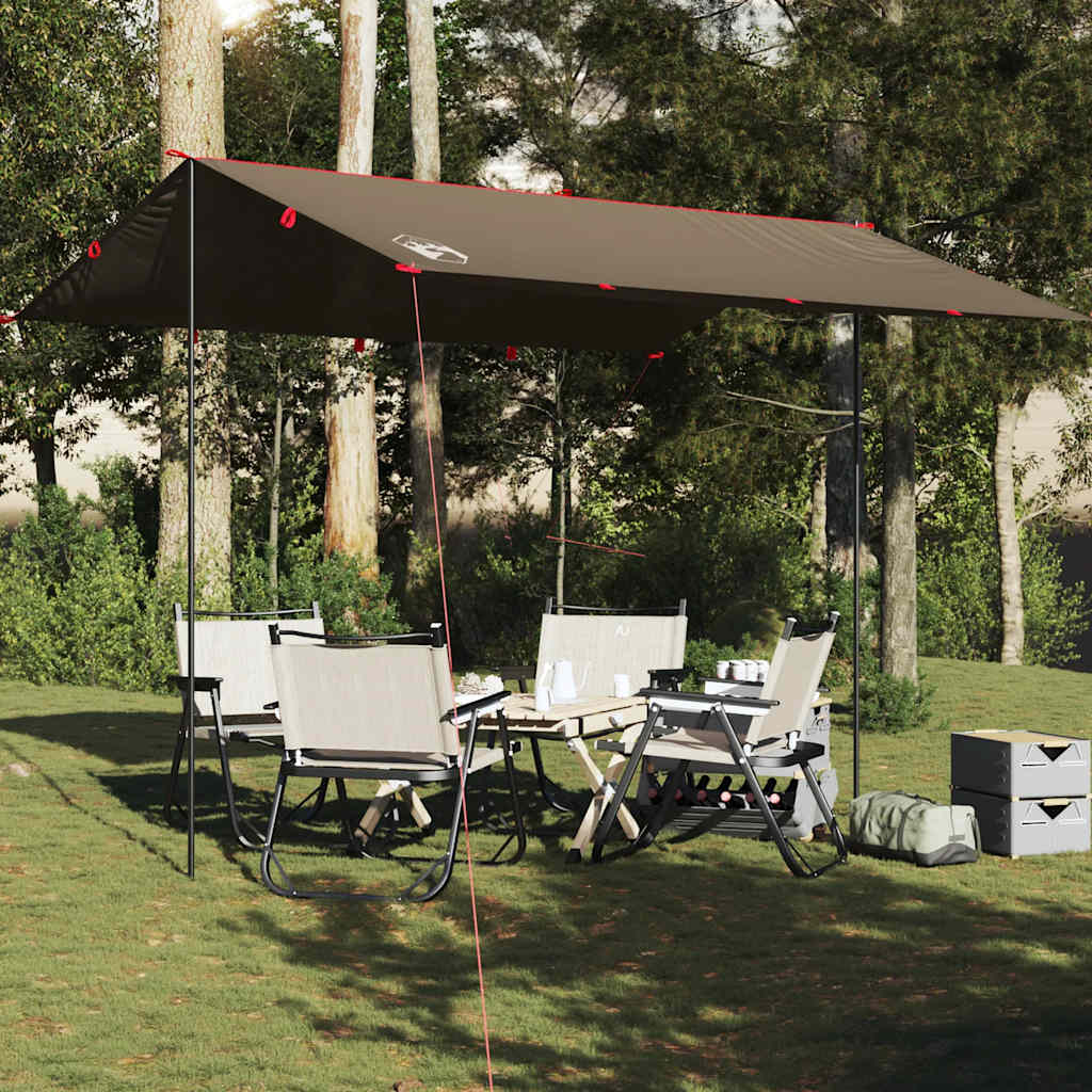 vidaXL Camping Tarp Brown 366x306 cm Waterproof