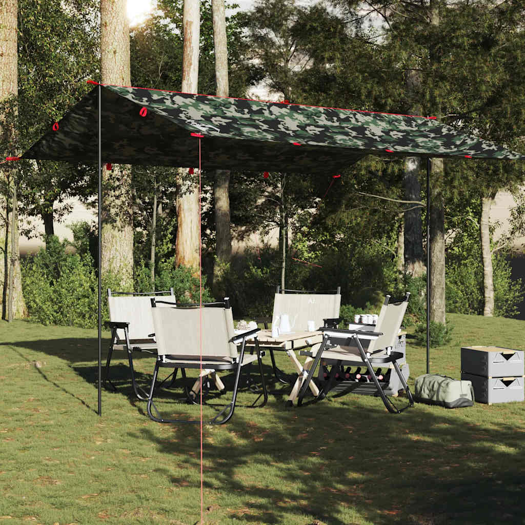 vidaXL Camping Tarp Camouflage 406x306 cm Waterproof