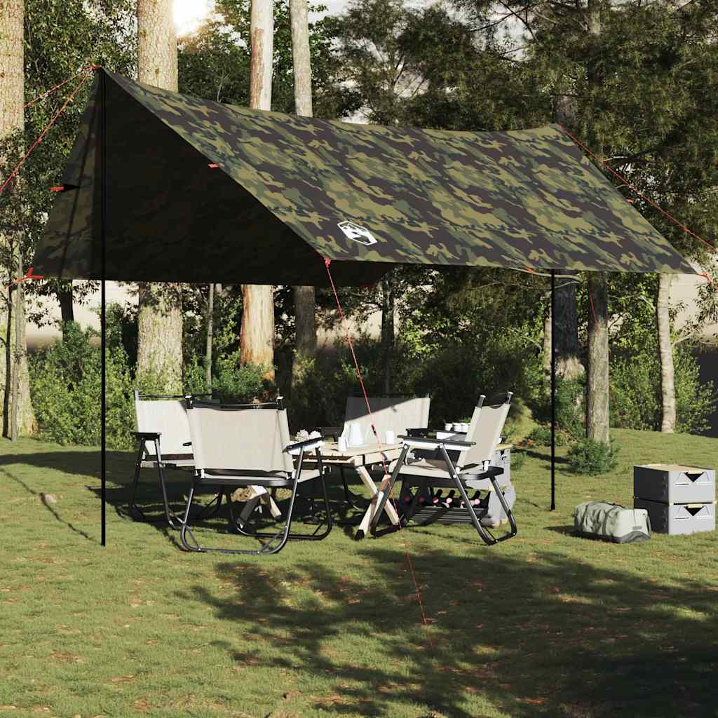 vidaXL Camping Tarp Camouflage 462x306x211 cm Waterproof