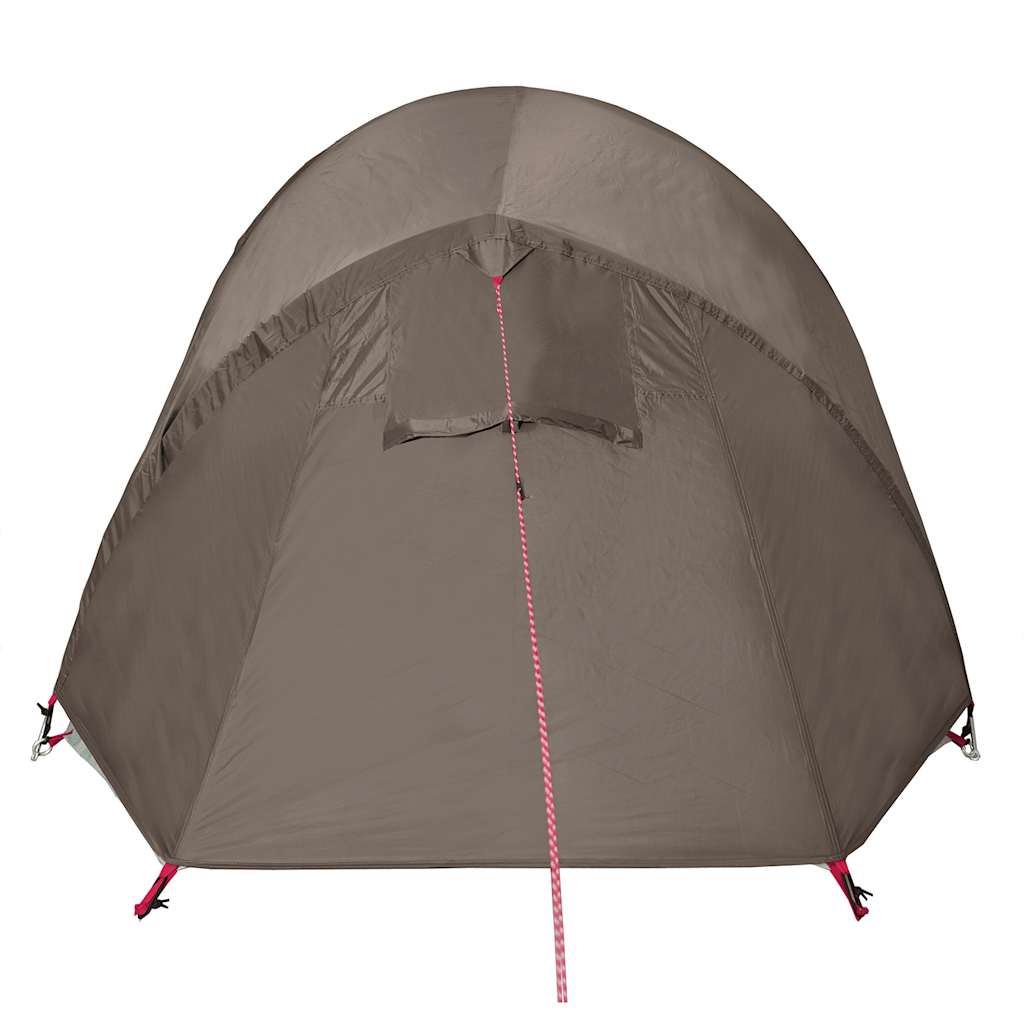 vidaXL Camping Tent Tunnel 2-Person Brown Waterproof