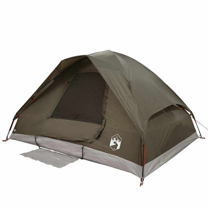 vidaXL Camping Tent Dome 2-Person Brown Waterproof