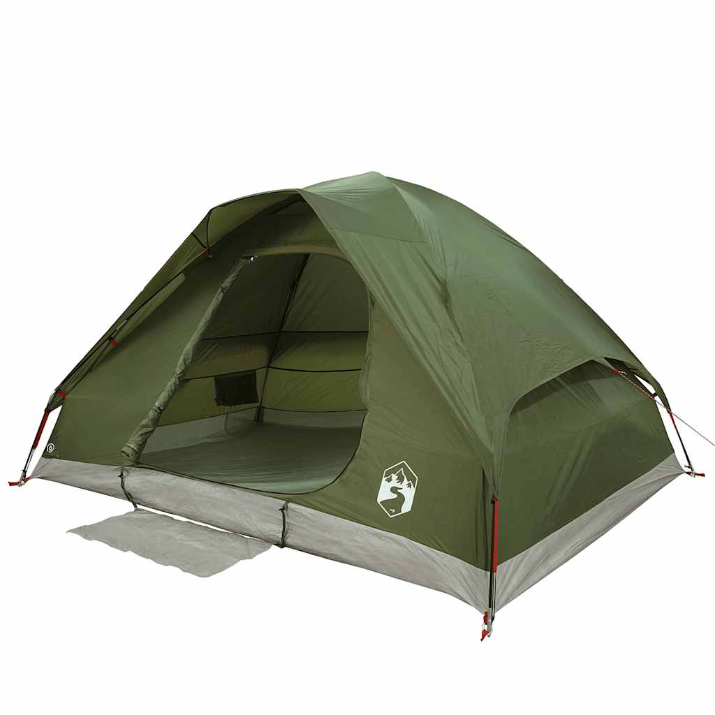 vidaXL Camping Tent Dome 4-Person Olive Green Waterproof