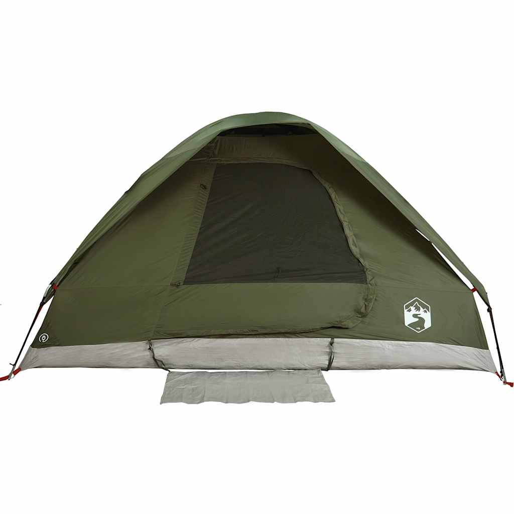 vidaXL Camping Tent Dome 4-Person Olive Green Waterproof