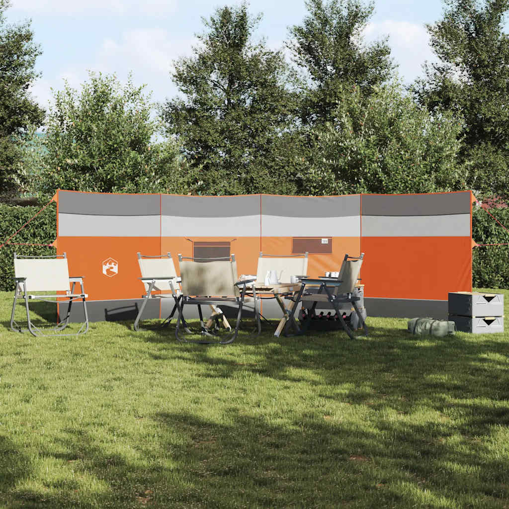 vidaXL Camping Windbreak Grey and Orange 510x153 cm Waterproof