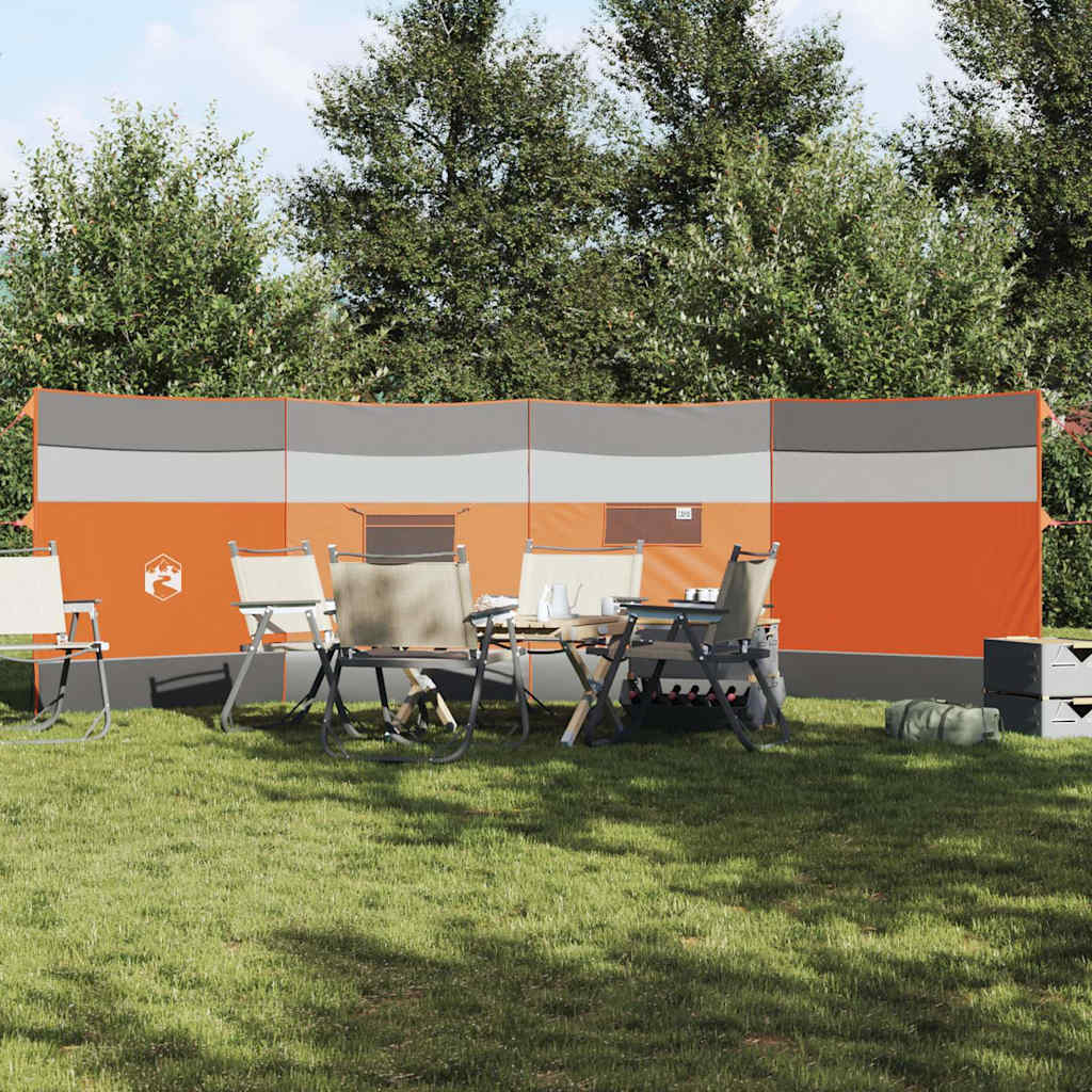 vidaXL Camping Windbreak Grey and Orange 510x153 cm Waterproof