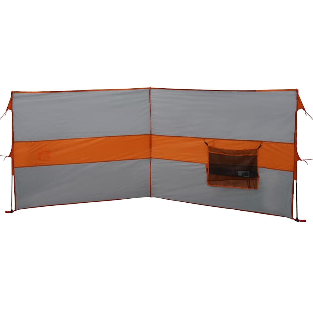 vidaXL Camping Windbreak Grey and Orange 344x120 cm Waterproof