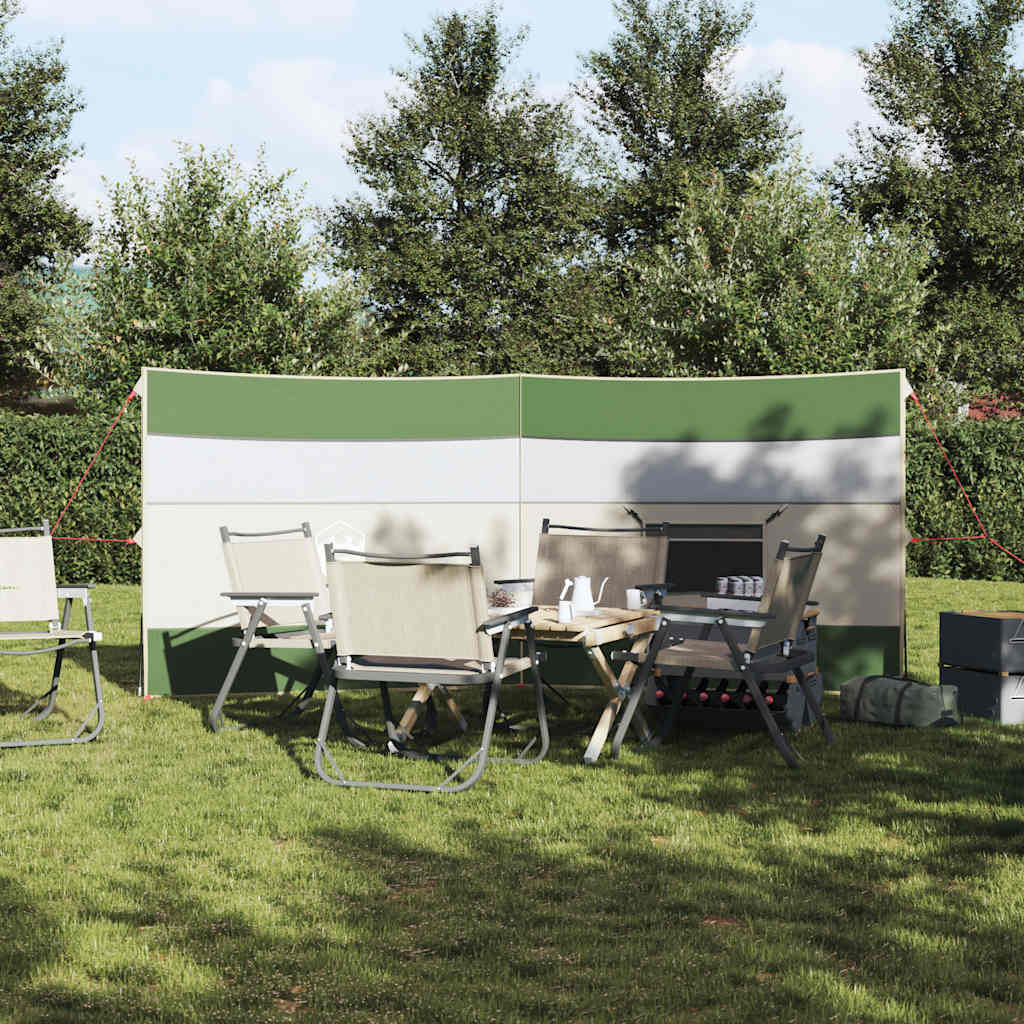 vidaXL Camping Windbreak Green 340x130 cm Waterproof