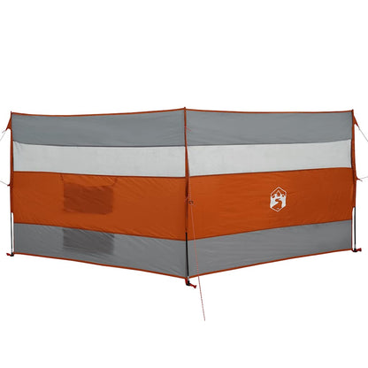 vidaXL Camping Windbreak Grey and Orange 340x130 cm Waterproof