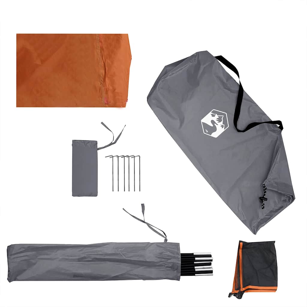 vidaXL Camping Windbreak Grey and Orange 340x130 cm Waterproof