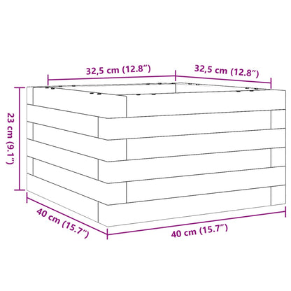 vidaXL Garden Planter White 40x40x23 cm Solid Wood Pine