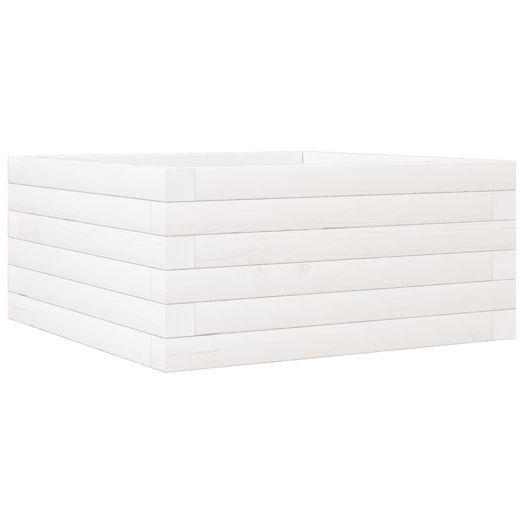 vidaXL Garden Planter White 50x50x23 cm Solid Wood Pine