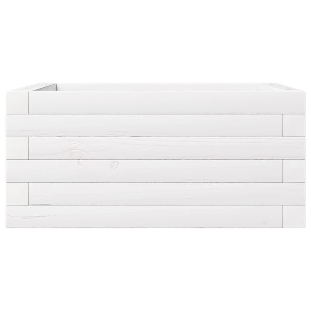 vidaXL Garden Planter White 50x50x23 cm Solid Wood Pine