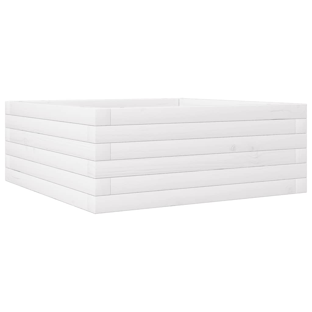 vidaXL Garden Planter White 60x60x23 cm Solid Wood Pine