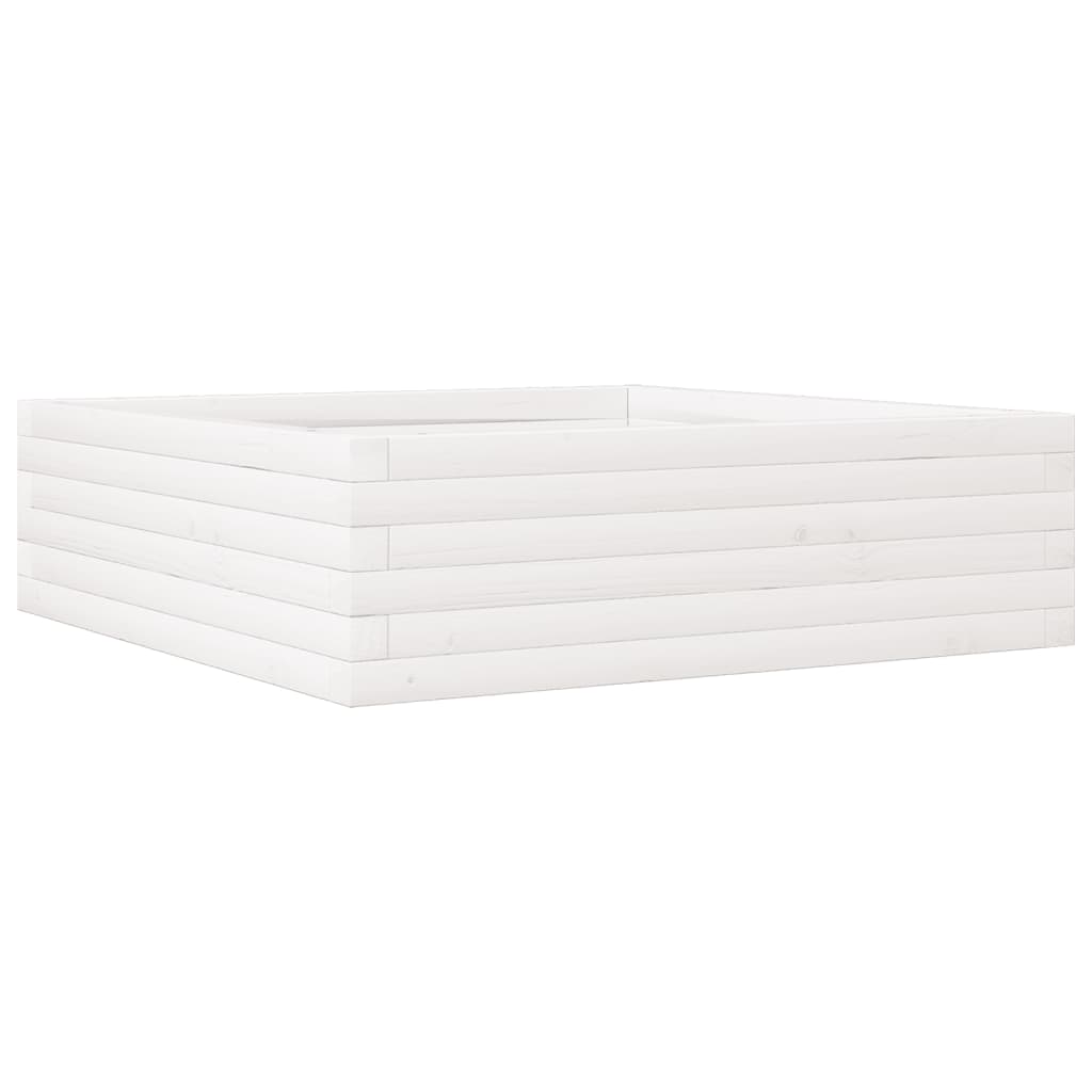 vidaXL Garden Planter White 80x80x23 cm Solid Wood Pine